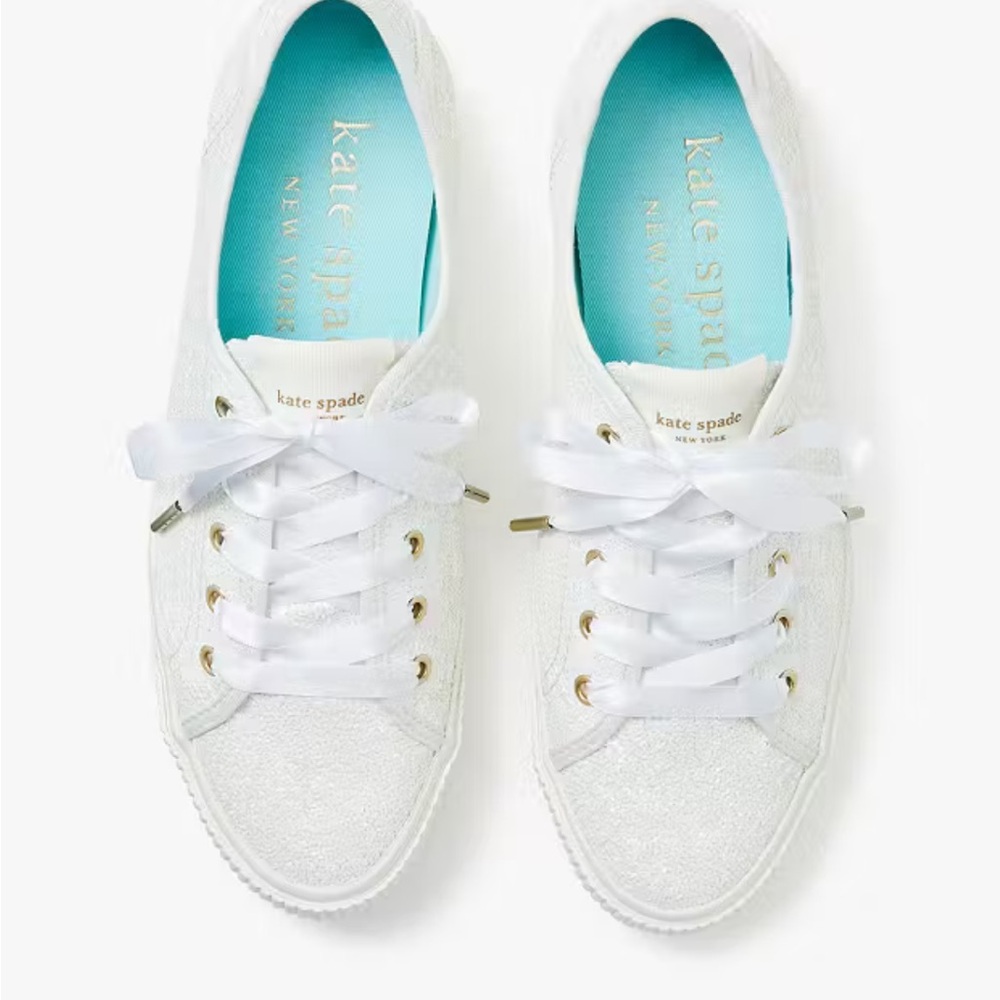Kate Spade Trista White Glittery Sneakers